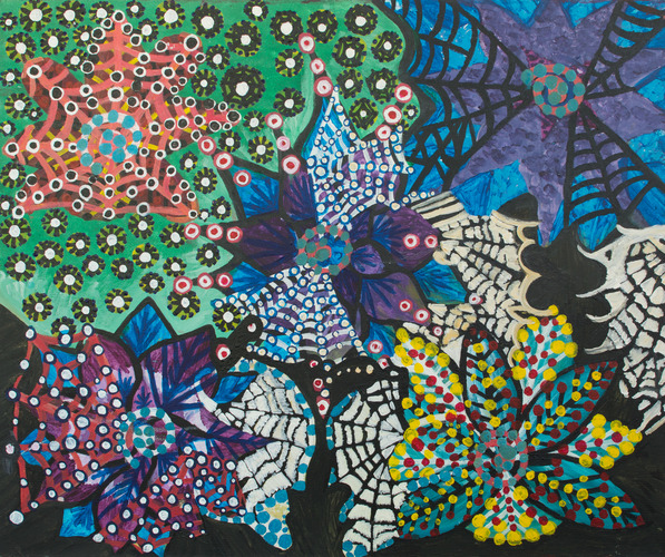 Natasha Sadlier_Flower Webs_Acrylic on canvas_505 x 610