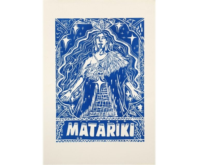 Matariki_29x21_Woodcut on Paper