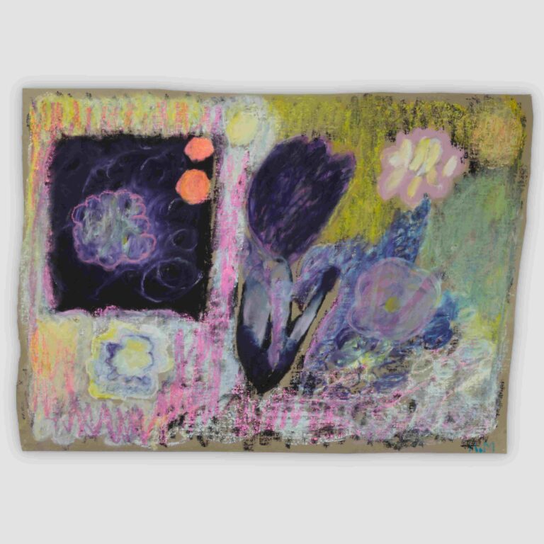 Purple Flower - oil stick on parcel paper 1290x900 Resized