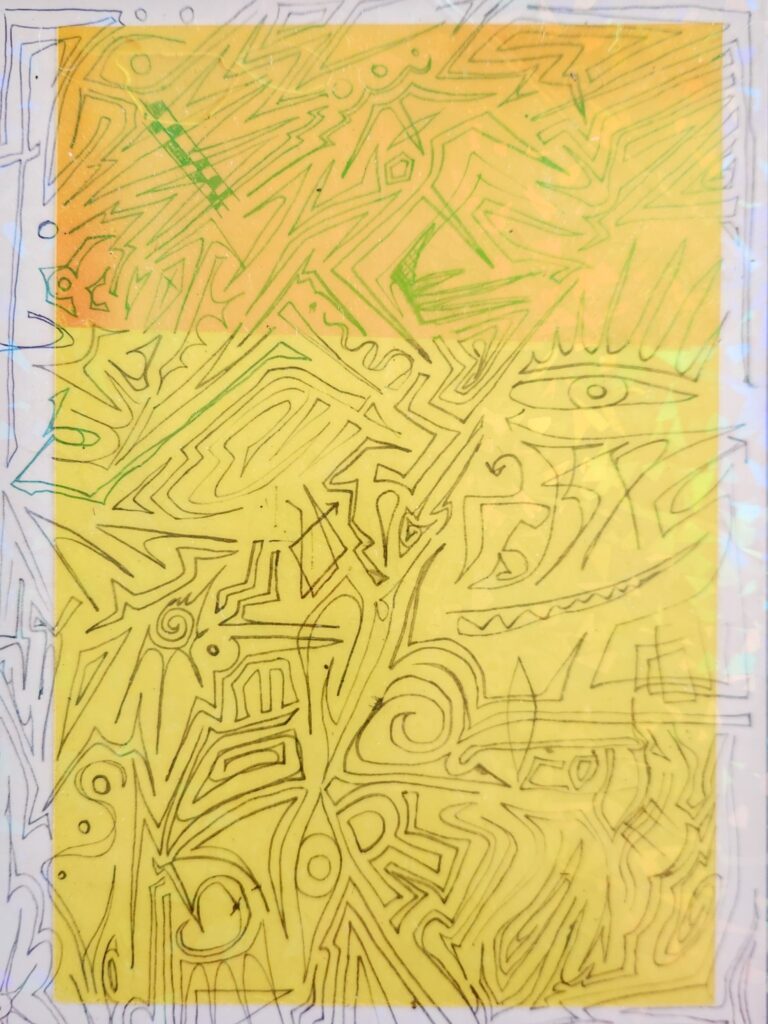 Yellow No Frame A4 Mixed Media